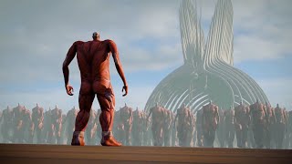 Colossal Titan vs 1000000 Colossal Titans  The Rumbling [upl. by Yrrok160]