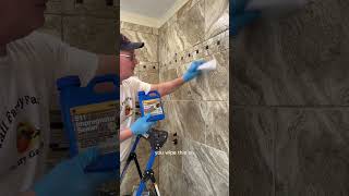 DIY How to Apply Sealant onto a Tile and Grout Shower viral bathroom diy bathroomremodel [upl. by Ardnohs117]