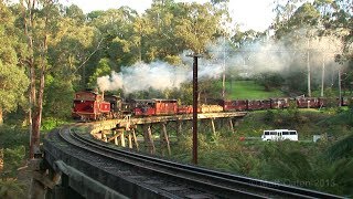 Steam Hauled Wood Train  Puffing Billy Railway Part 2 [upl. by Blockus364]