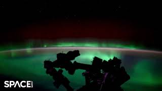 Satellites auroras and a meteor seen in amazing timelapse from space [upl. by Aihsenek]