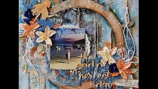 Beach mixed media scrapbooking layout [upl. by Dorsman]