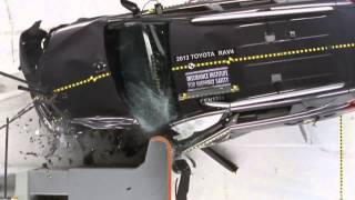 2013 Toyota RAV 4 CRASH TEST  IIHS Small Overlap POOR [upl. by Chris]