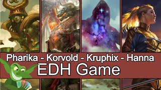 Pharika vs Korvold vs Kruphix vs Hanna EDH  CMDR game play for Magic The Gathering [upl. by Lorak]