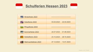 Schulferien Hessen 2023 [upl. by Submuloc]