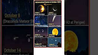 Astronomical Events in October 2024 🚀 astrology astronomicalevent science isro nasa shorts [upl. by Montagu]