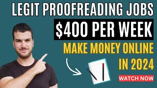 Work From Home Proofreading Jobs  Make Money Online 2024 [upl. by Eckhardt360]