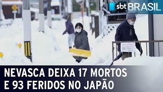 Nevasca deixa 17 mortos e 93 feridos no Japão  SBT Brasil 261222 [upl. by Hgielar]