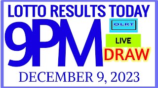 Lotto Results Today 9pm DRAW December 9 2023 swertres results [upl. by Arrekahs]