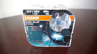 OSRAM COOL BLUE INTENSE NEXT GEN H7 Halogen Review Unboxing Road Test [upl. by Aihsenrad]