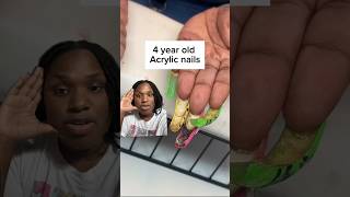 Fouryearold Acrylic Nails [upl. by Ellerrehs]