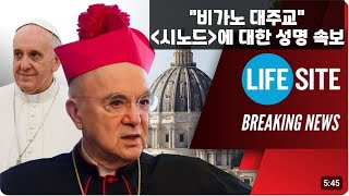 비가노 대주교님 시노드에 관한 성명 BREAKING NEWS Archbishop Viganò’s reaction to the Synod [upl. by Auqenat]