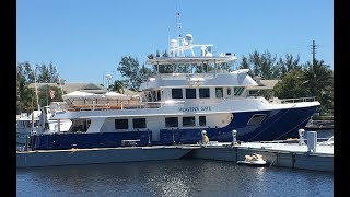 SOLD Allseas 92 Steel Expedition yacht at the FLIBS 2017 wwwlovethatyachtcom [upl. by Neelak]