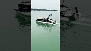 Harris Cruiser Electric Pontoon Boat pontoons lakelife tritoonboat mercurymarine [upl. by Keavy186]