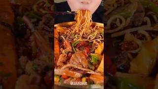 MUKBANG ASMRSpicy noodles mukbang asmreating food eattingshow shorts shortvideo [upl. by Asilet]