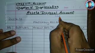 Assets Disposal Account l Qns  33 l Depreciation l Class 11th DK Goyal [upl. by Trinette]