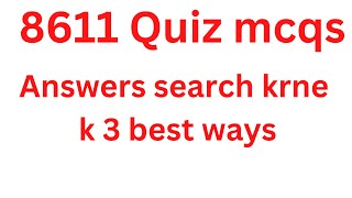 8611 Quiz  Solved with pdf answers [upl. by Ominoreg867]