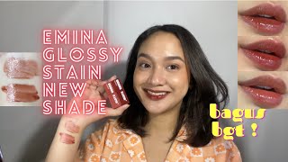 NEW SHADE EMINA GLOSSY STAIN  TEST MAKAN  REVIEW  SWATCHES [upl. by Durwin170]