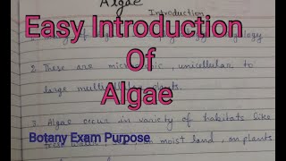 Easy Introduction Of Algae  General characteristics of Algae class 11  plant Kingdom Botany [upl. by Baun]