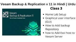 Veeam backup and replica Console Overview Add Backup Repository Esxi Host to Veeam in HindiUrdu [upl. by Samul]