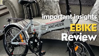 Important details about the ANCHEER ‎AMA005688 Folding Electric Bike [upl. by Rehpotsyrhc]