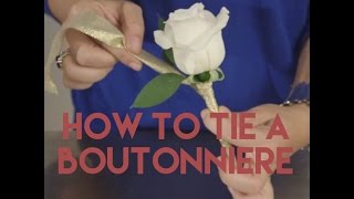 How to Tie A Boutonniere Without Glue [upl. by Kcirdled970]