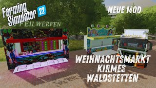 LS22 Riesige Weihnachts Kirmes in Waldstetten aufbau Tag 1  Neue Fahrgeschäft  ls22 ls22mods [upl. by Picardi]