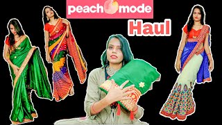 Peachmode designer Saree haul  Peachmode online shopping Saree cotton kurti  Summer Shopping2021 [upl. by Oicneserc910]