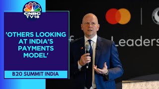 Mastercard CEO Michael Miebach On Growth Fin Tech amp Much More  EXCLUSIVE  B 20 India  CNBC TV18 [upl. by Anohr]