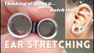 ear stretching journey 14g to 00g qampa  how to have healthy stretched ears advice [upl. by Idnyc]