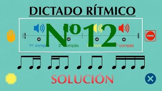 Dictado rítmico nº12 Grupos rítmicos Corcheasemicorcheas y Semicorcheascorchea [upl. by Oinoitna]