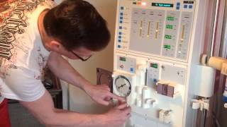 Home haemodialysis lining the machine [upl. by Hadden]