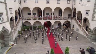 Militärmusik Kärnten  quotKärntner Liedermarsch Kärntner Landeshymne und Europahymnequot [upl. by Cogn]