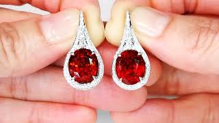 Hessonite Garnet Earrings at 1352 carats by Kat Florence KF08148 [upl. by Magee]