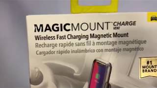 Scosche MagicMount Wireless Charger Charging Magnetic Vent Mount MQ2VXT 112018 [upl. by Werdn]