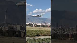 Mahan Air BAE Avro RJ85 beautiful landing at Tehran [upl. by Nairahcaz]