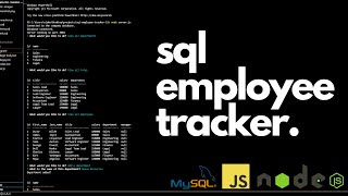 MySQL Employee Tracker  JavaScript Nodejs Inquirer [upl. by Gonroff]