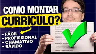 COMO MONTAR UM CURRÍCULO MATADOR FÁCIL E RÁPIDO [upl. by Esir843]