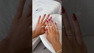 CHERRY CHROME NAILS🍒🪩 nailsathome diynails naildesigns gelnails nailtutorial nailinspo [upl. by Lemaceon]