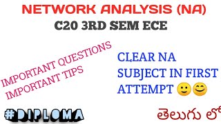 NETWORK ANALYSIS NA IMPORTANT QUESTIONS FOR AP DIPLOMA C20 3RD SEM ECE TIPS TO PASS NA SUBJECT [upl. by Kaila]