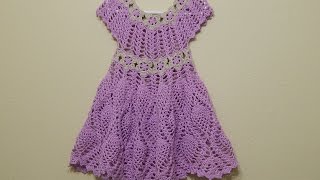 Vestido Crochet para NIÑA 3 a 4 AÑOS Flores y Piñas 2 de 2 cc [upl. by Nasas]