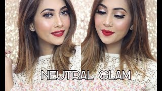 Neutral Glam Makeup Tutorial l wet n wild Photofocus Foundation Review [upl. by Ciaphus]