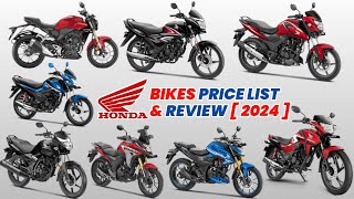 2024 Honda All Bikes Price List 💥 On Road Price  Mileage  Top Speed  Detailed Review  Features [upl. by Hoseia]