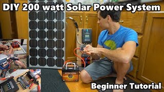 DIY 200 Watt 12 volt Solar Power System quotThe Minimalistquot Beginner Tutorial [upl. by Krebs62]