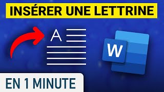 Insérer une Lettrine sur Word [upl. by Ecnedurp116]