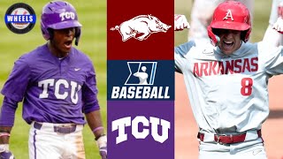 3 Arkansas vs TCU  Fayetteville Regional Final  2023 College Baseball Highlights [upl. by Volny]