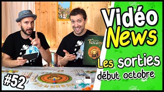 Les sorties jeux de société de début octobre vidéonews 52 [upl. by Elokyn]