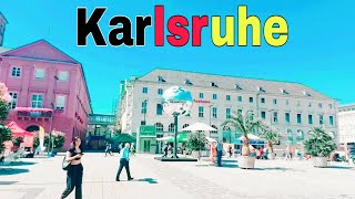 Karlsruhe City Germany 🇩🇪 Walking tour  4k video [upl. by Benisch]