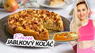 ZDRAVÝ JABLKOVÝ KOLÁČ z ovesných vloček 💚 nízkotučný fitness recept bez cukru a mouky [upl. by Aninotna749]