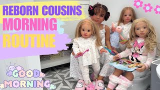 Reborn Doll ROLEPLAY Routine with FOUR Dolls 🥣🥛🪥 Morning Routine reborn roleplay dolls [upl. by Yssak]