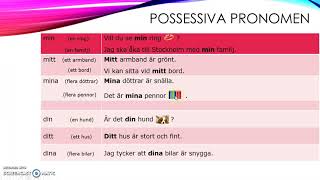 Possessiva pronomen [upl. by Wenn]